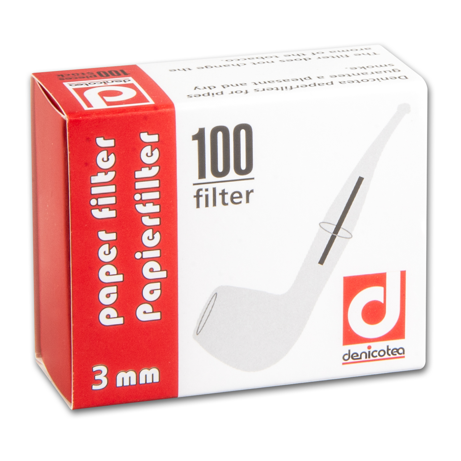 Pfeifenfilter DENICOTEA 3 mm 100 Stück