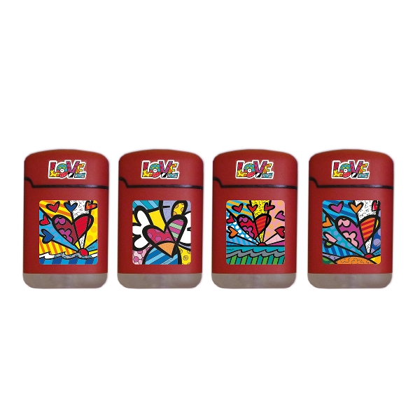 Feuerzeug (20) Jet Easy Torch 3D Britto Love Rot