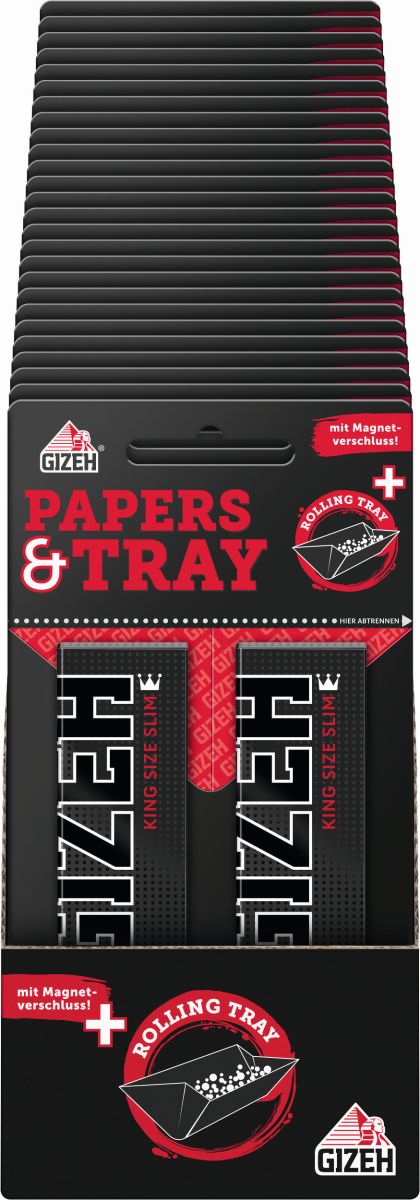 Gizeh Black King Size Slim Blisterkarte 25X68 + Rolling Tray