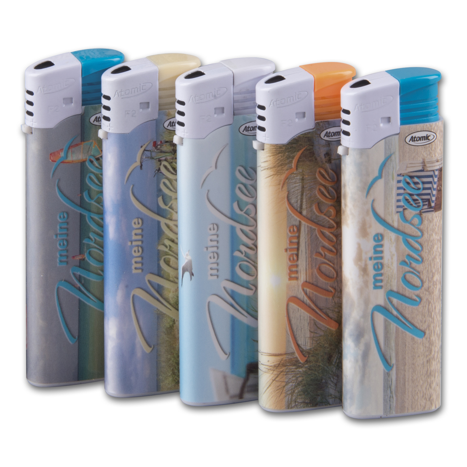 Einwegfeuerzeug Piezo Atomic Nordsee Steller Mit 50 Stück