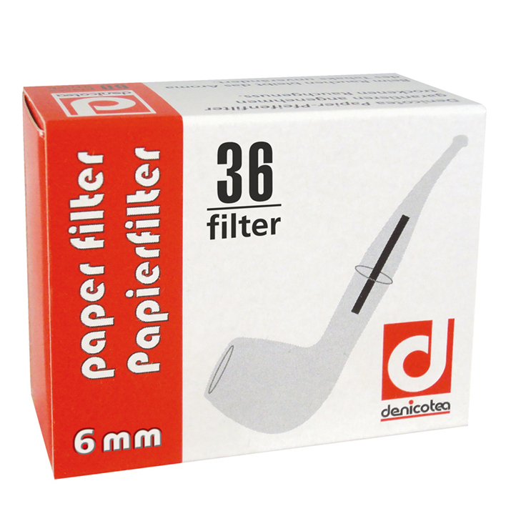 Pfeifenfilter DENICOTEA 6 mm 36 Stück
