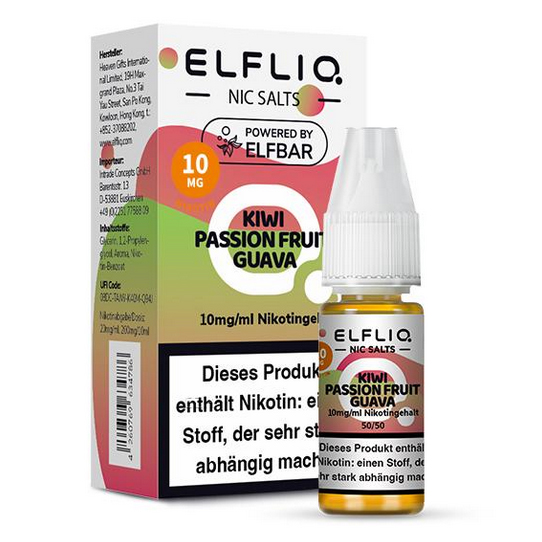 E-Liquid Nikotinsalz Elfbar Elfliq Kiwi Passion Fruit Guava 10mg