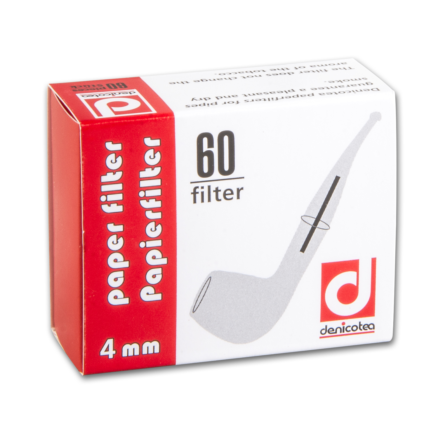 Pfeifenfilter DENICOTEA 4 mm 60 Stück