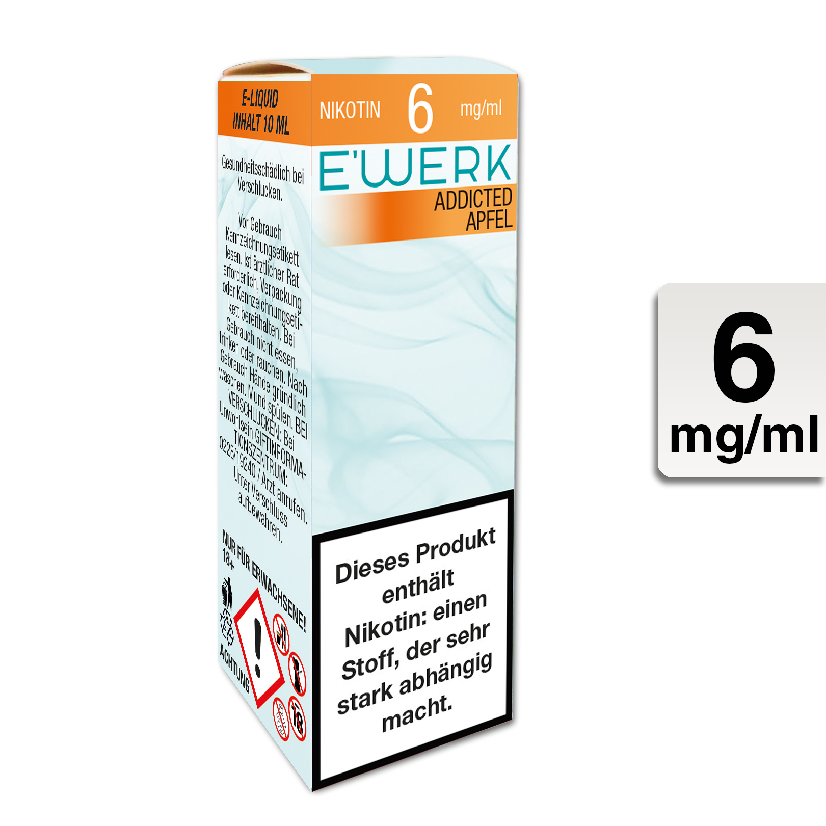 E-Liquid E'Werk Addicted 6 mg (Apfel)