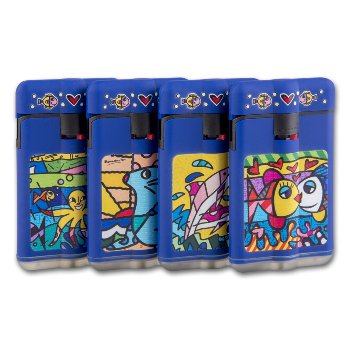 Feuerzeug  Jet Easy Torch Powerflat Britto Maritim Blau