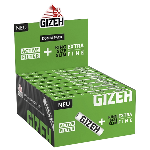 Gizeh Black King Size Slim 16 X 34 + 16 Active Filter