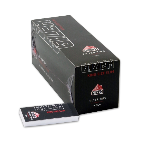 Gizeh Black Filter Tips Slim 24X35 Blatt