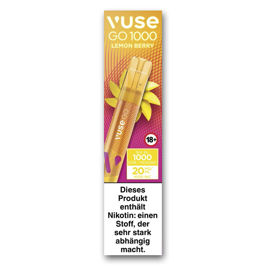 E-Zigarette Vuse Go 1000 (Pen) Einweg Lemon Berry 20mg