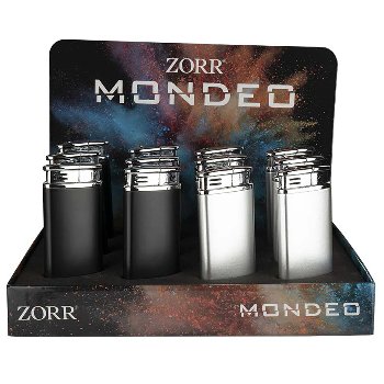 Feuerzeug  Piezo Zorr Mondeo Schwarz Und Silber Sortiert